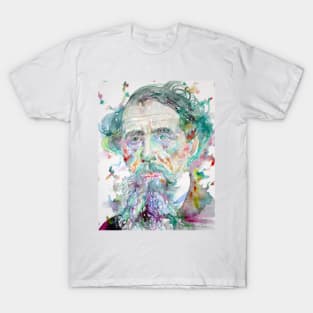 CHARLES DICKENS watercolor portrait .4 T-Shirt